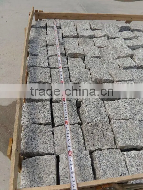 Cheap Chinese white granite natural split cube stone