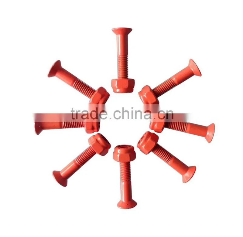 Shiny Siliver skate board bolts, available stock 1 sets(8pcs)skateboard hardware screw bolts, ILVERADOS SKATEBOARD MOUNTING HARD
