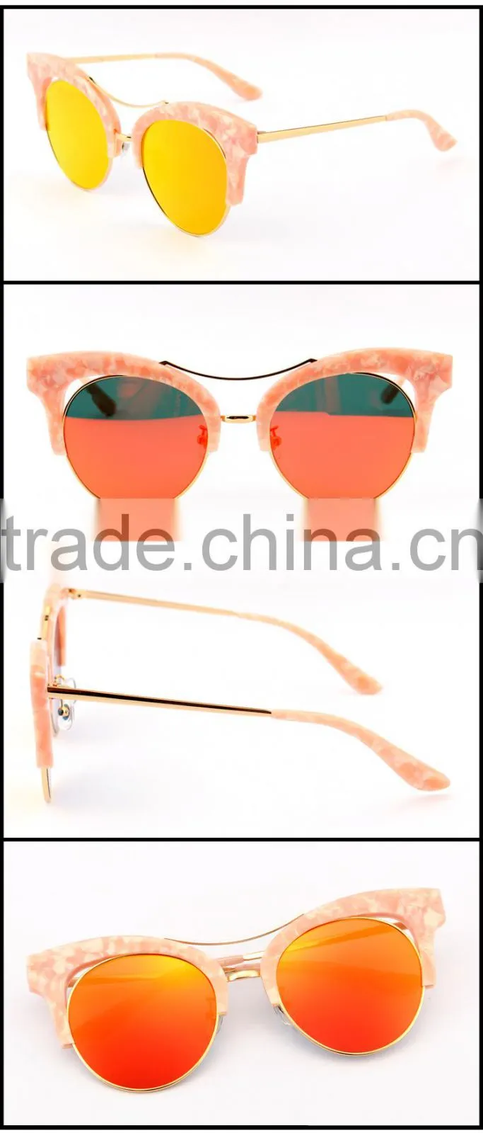 Latest Unique metal and acetate sunglasses made in china