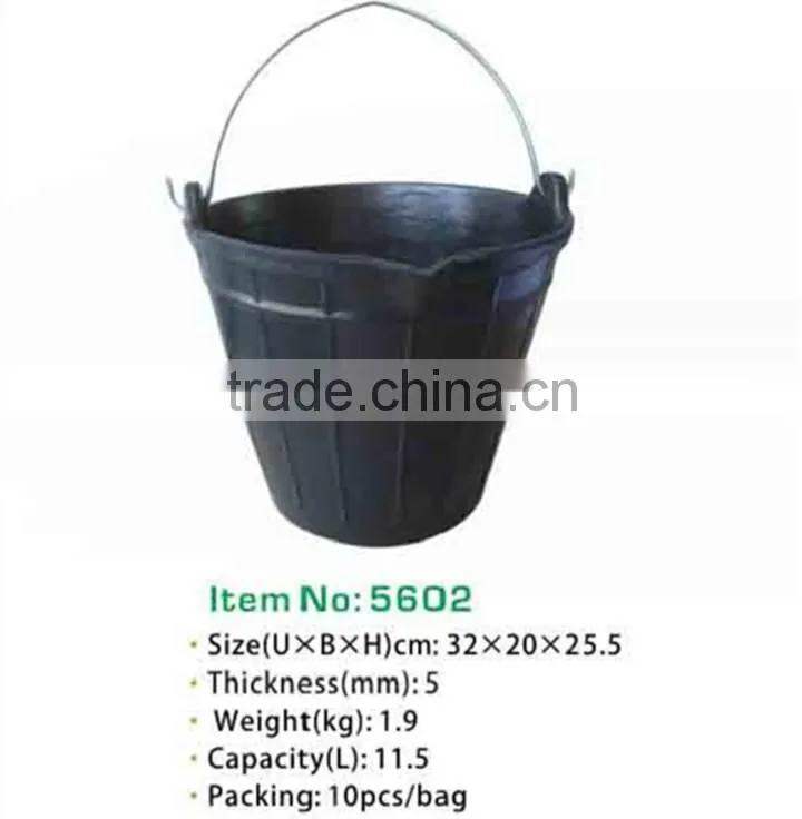 recycled rubber pails,10L rubber bucket with handle