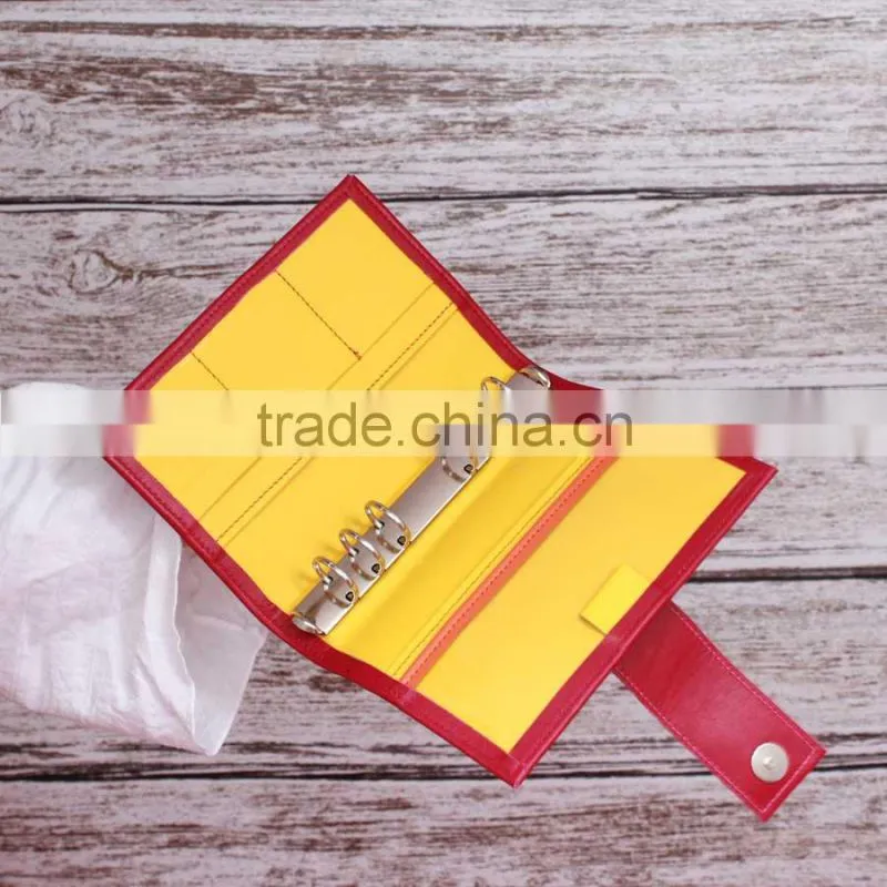 custom personalized organizer leather notebook cover with 6 ring binder