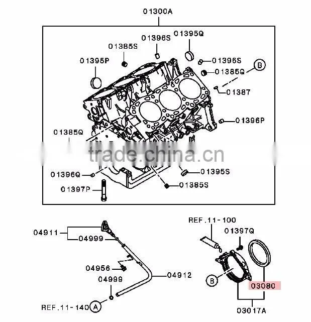 Auto Parts Crankshaft Oil Seal For Mitsubishi Triton L200 K66T K67T Pajero Montero Sport K88 V85 MD372251