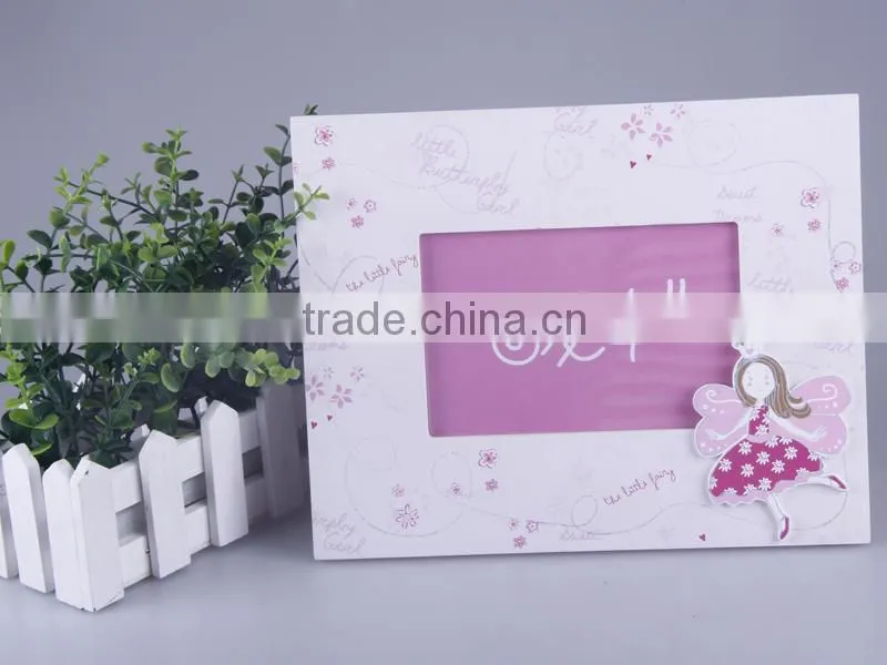 2014 Hot Sale 4*6 Little Butterfly Girl MDF Photo Frame With 3D Effect