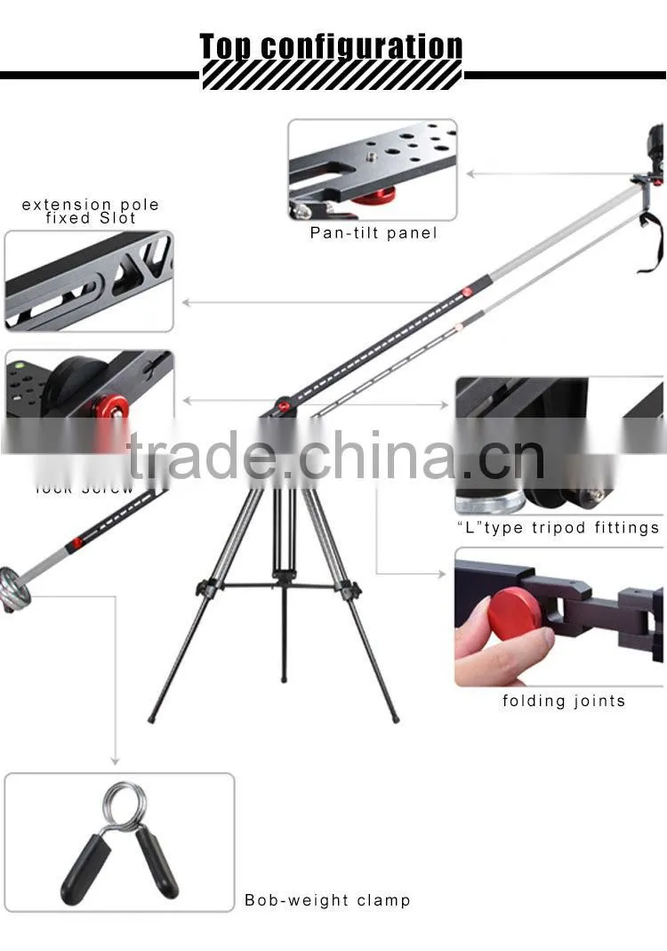 Foldable DSLR camera rig accessories video shooting rocker arm extendable dslr camera jib