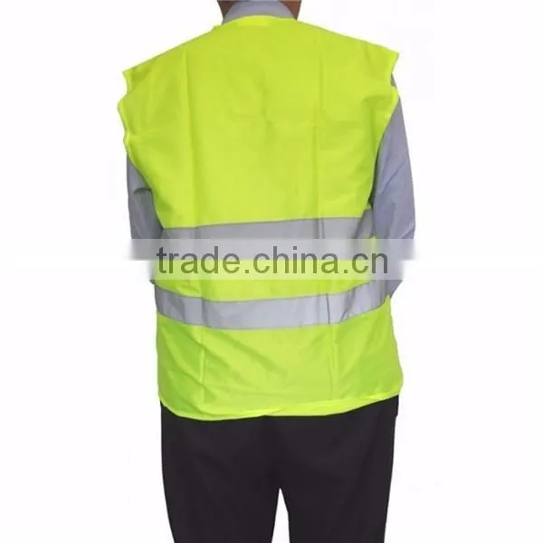 high visibility yellow warning vest