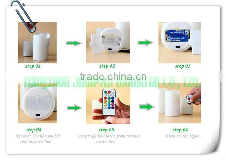 12 colors changing LED flameless taper candles