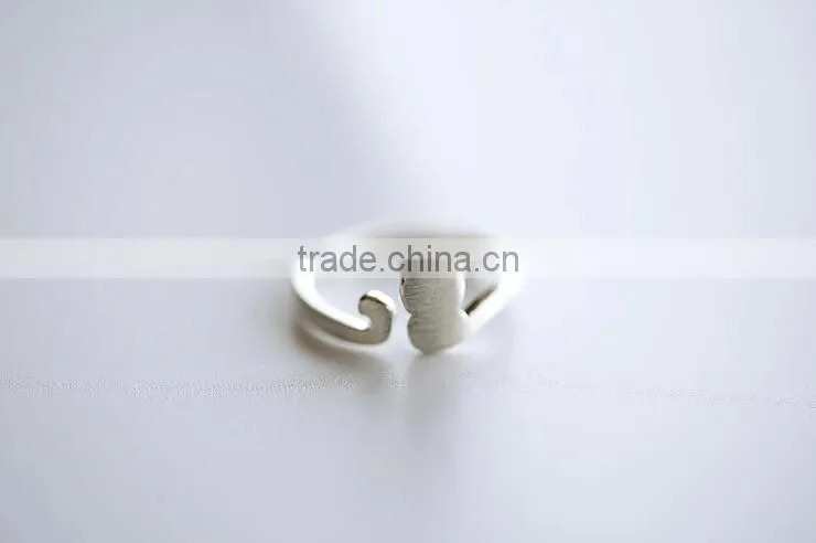 2015 tiny delicate adjustable 925 Sterling Silver deer antler ring