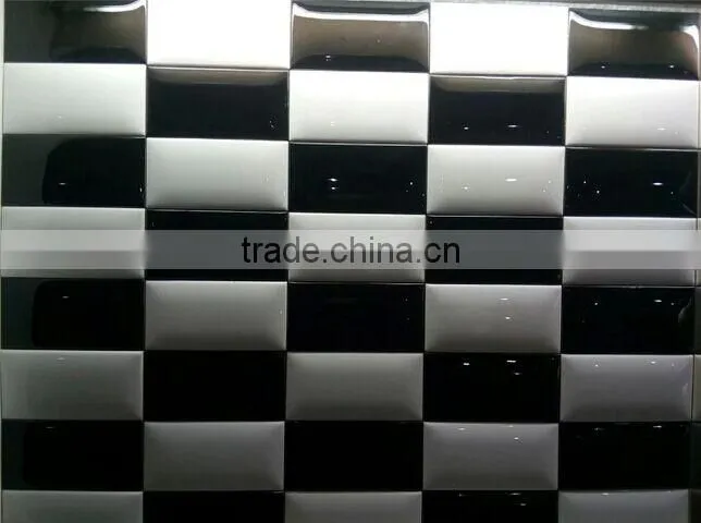 2016 new design black and white subway tiles 75*150mm