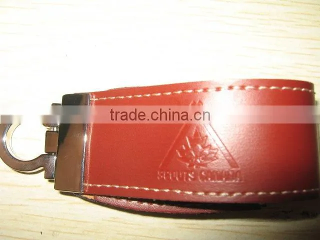 Leather usb flash drive memory stick with engraved logo