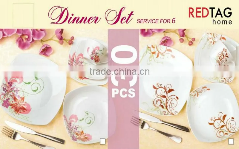 hotsale new bone china 30pcs square shape dinner set for homeware,kitchenware