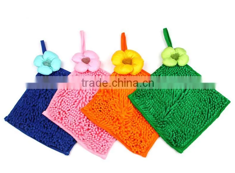 China wholesale microfiber chenille square hand towel, washclotch for home ,kitchen and bathroom