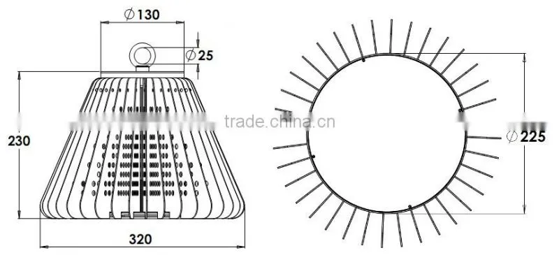CE ROSH IP65 300W led high bay lights