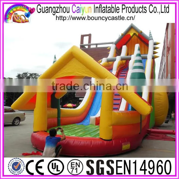 Hot Sales Inflatable Dry Slide With Mini House