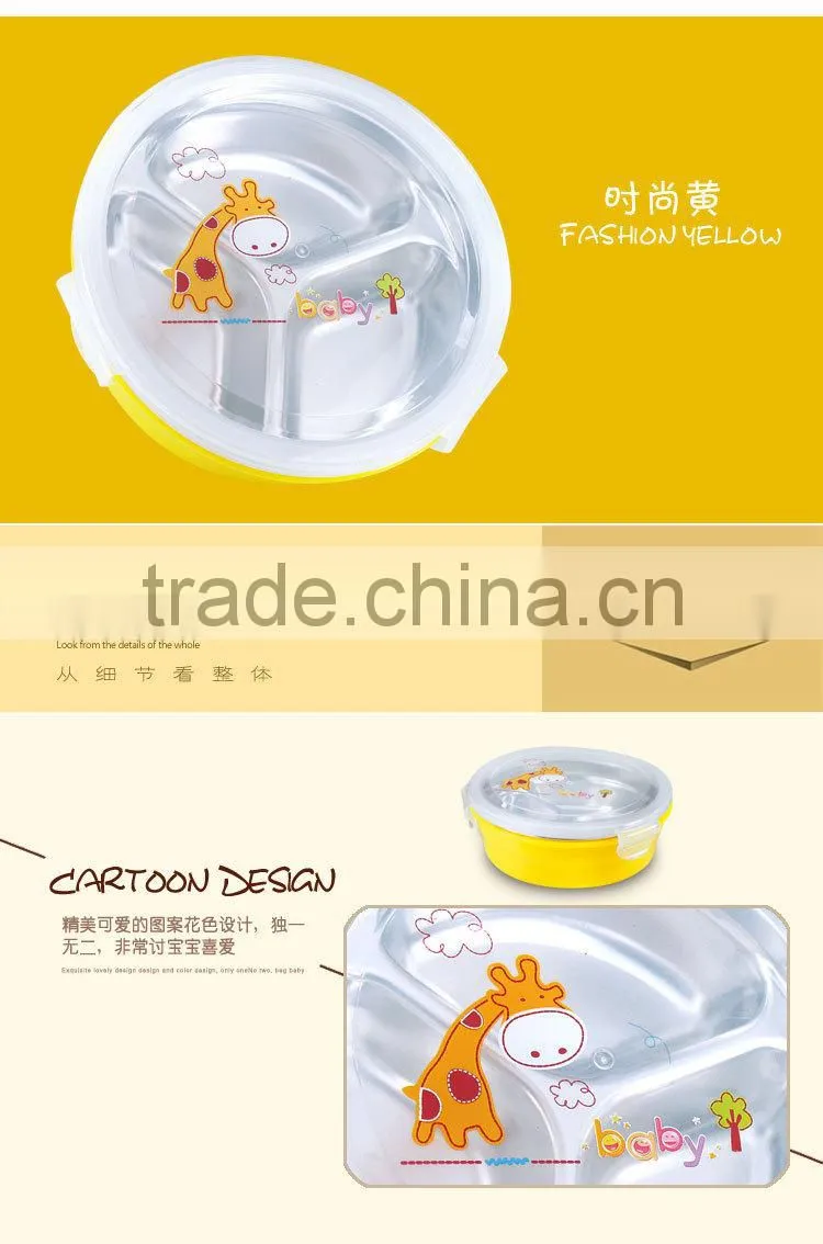 stainless steel household items of kids food warmer lunch box with dividers
