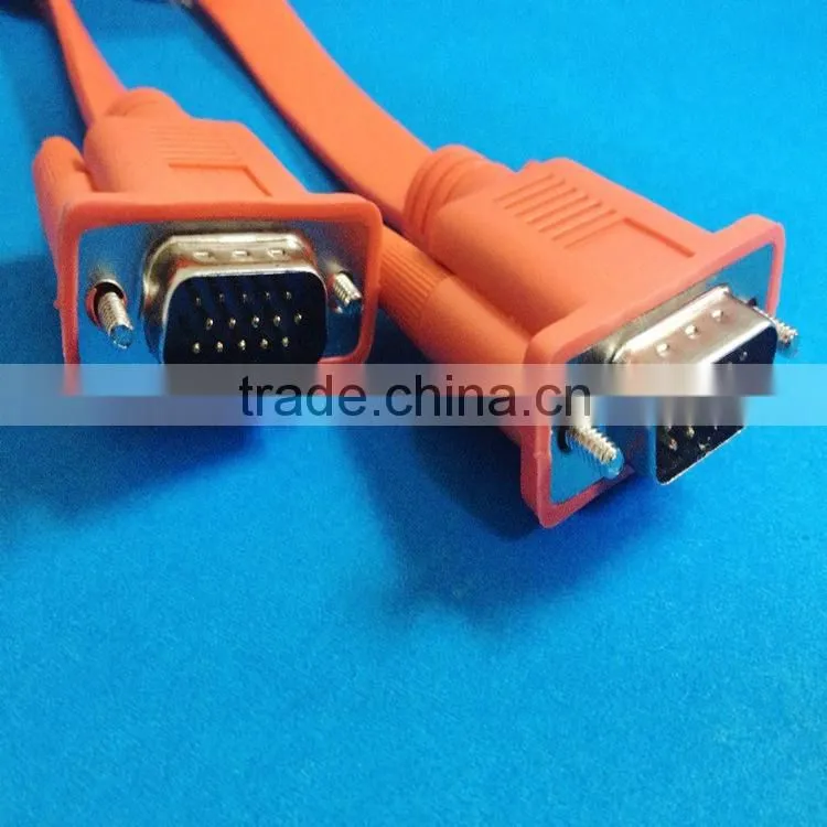 15 pin VGA 3+6 male to VGA male flat cable