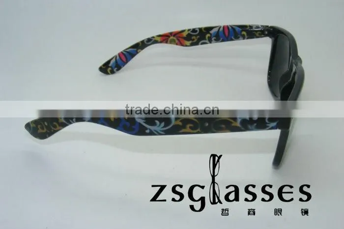 Fashion cheap promotion sunglasses/ factory design full color mirror glasses printing logo/spectacles/transparent lens glass