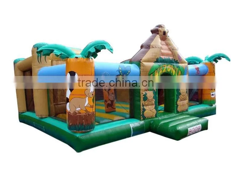 Amazonia animals fun city kids bounce bed,cheap hot sale inflatable bouncy castle fun city games
