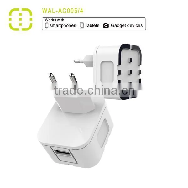 2015 Newlly Walnut 2.1A universal EU travel charger for smartphone