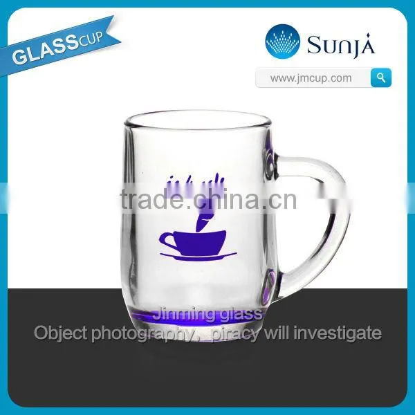 Colorful series glass milk mug party favor glass drinking milk handle mug