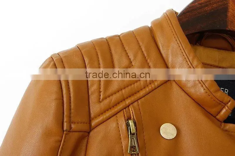 Most popular women leather jacket 2015 china