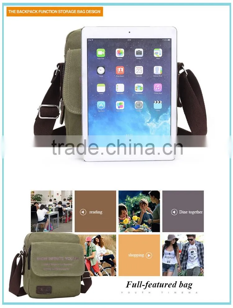 wholesale Canvas messenger bag factory price sale for teens messenger bag