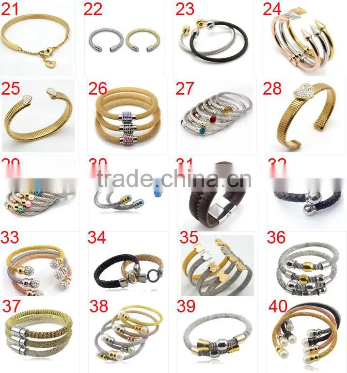Best seller ! wholesale 2015 women's silver beads open bracelet