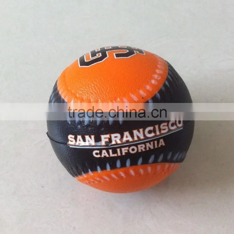 7cm black and orange pu foam baseball