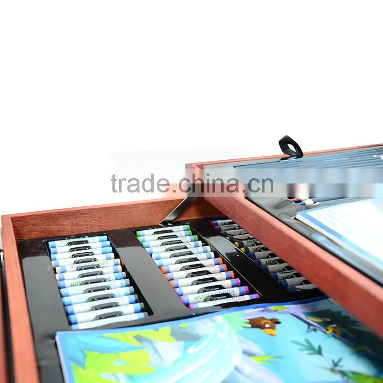 double layer big wooden box art set 146pcs gift art set in wooden case