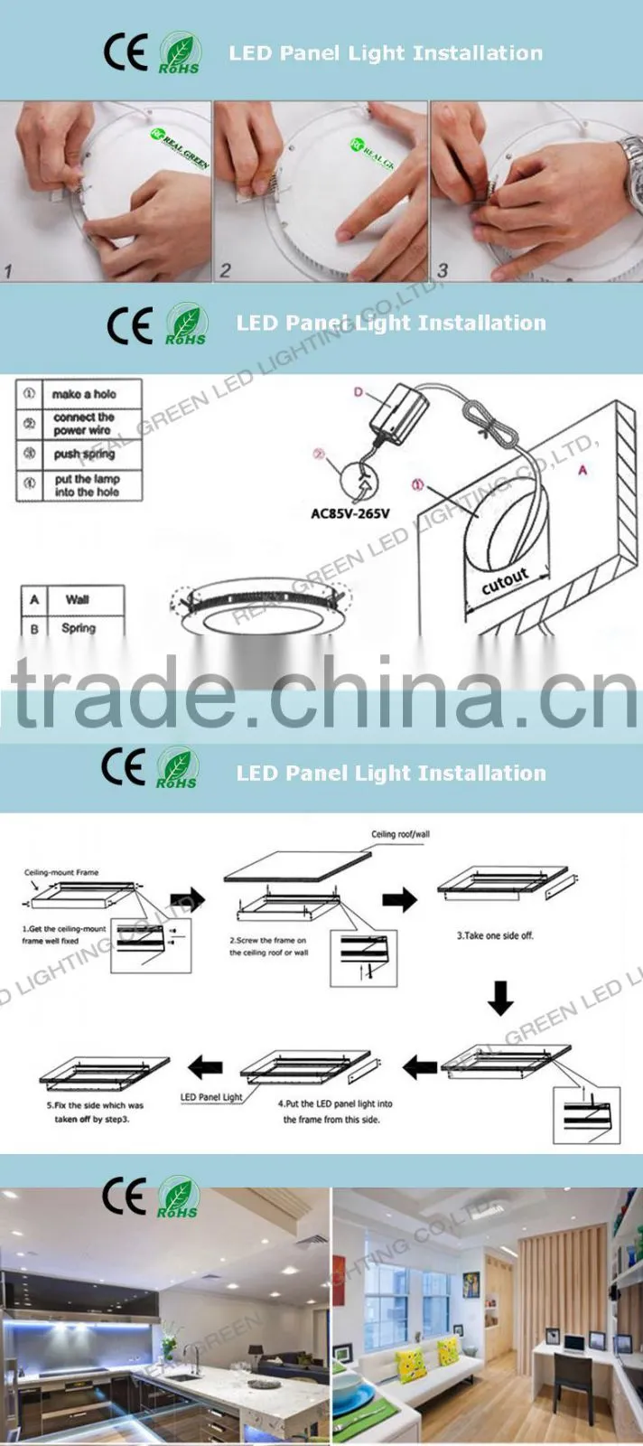 Round LED Panel Light 30Pcs LEDs 6W Surface Mounted Panel Light