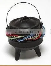 size 1/4 Mini cast iron black three legged potjie pot