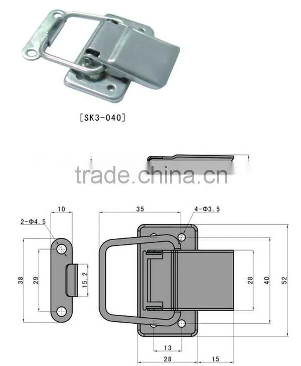 SK3-040 Machine toolbox spring hasp,construction equipment spring loaded draw latch,spring loaded toggle latch
