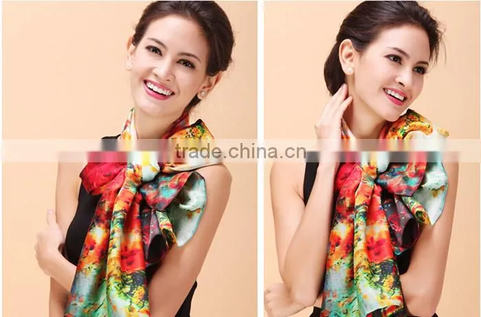 Wholesale Beauty Spring Autumn 12mm TWILL long Silk Scarf/ Silk Scarves / kerchief /headband/hijab