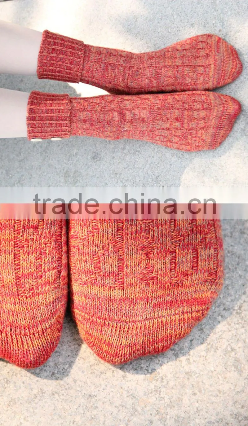 Women's Warmer Thick Needle Socks with button