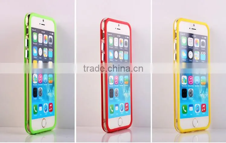 The latest for iphone6 6 plus intermediate transparent shell border protection using TPU + PC materia mobile phone for case