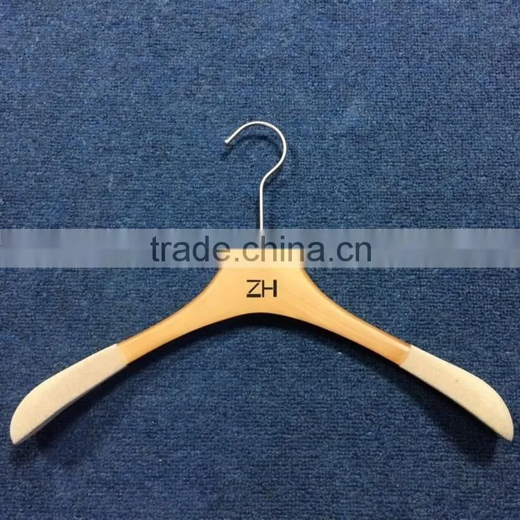 Natural high quality wooden hanger top wooden hanger long hook hanger