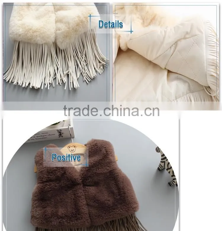 white faux fur vest kids soft fur clothes for sale