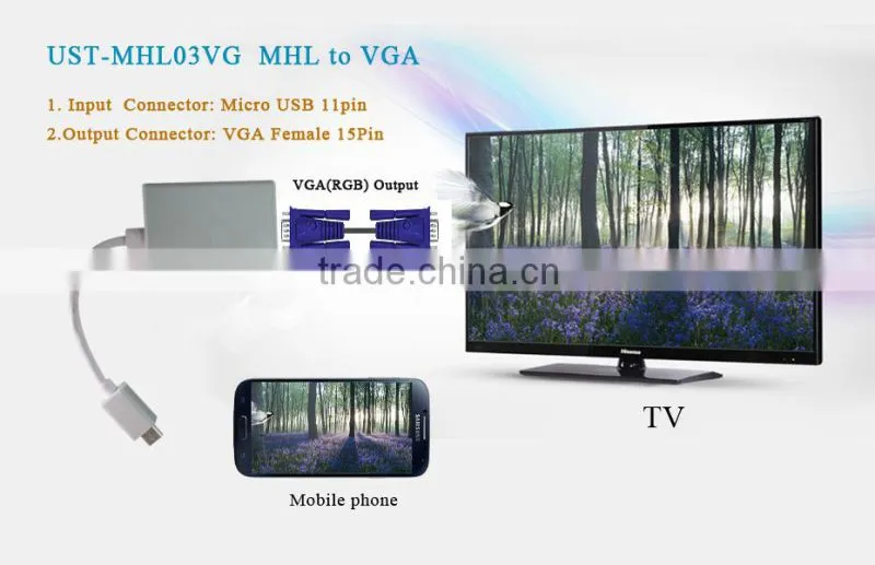 mhl to vga adapter cable for samsung galaxy note 3 note 2 s4 s3