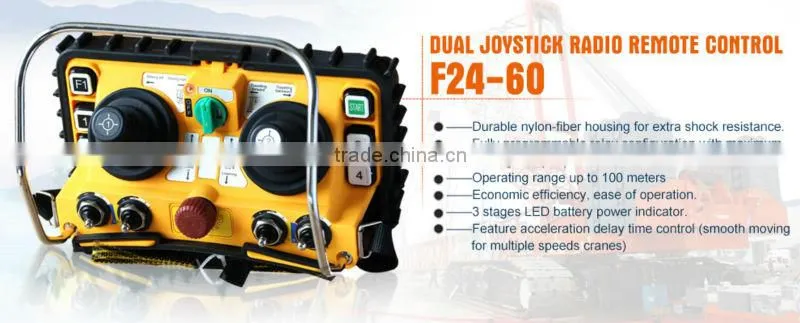 F24-60 industrial wireless remote joystick controller for tower crane