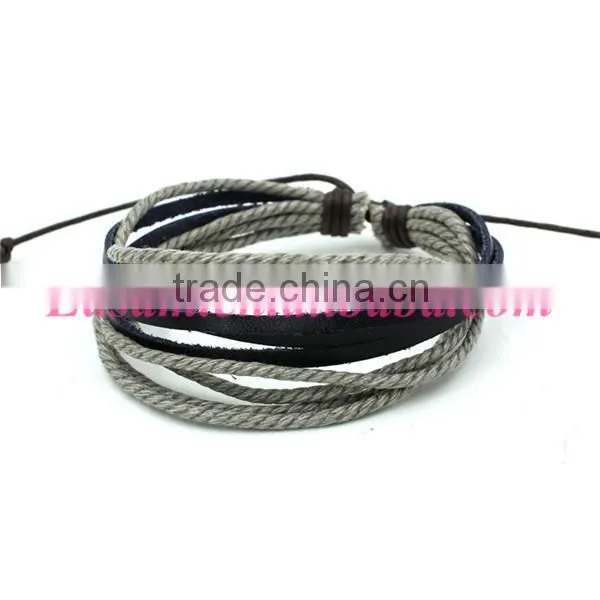 Wholesale new design Cotton cord Bracelet leather bracelet
