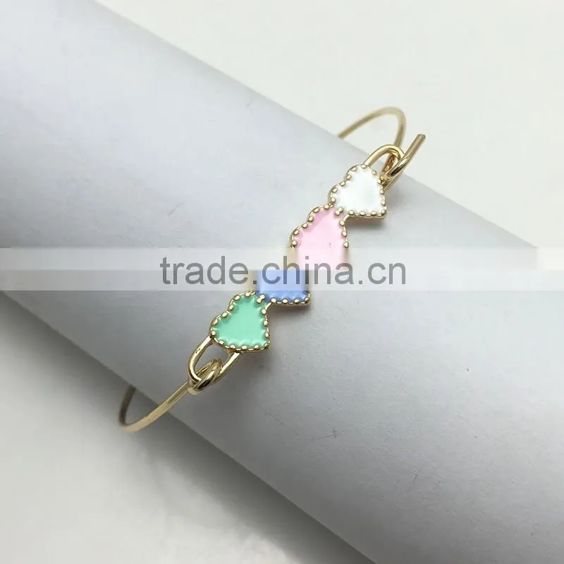 Top women factories for sale in china love charm enamel bangle