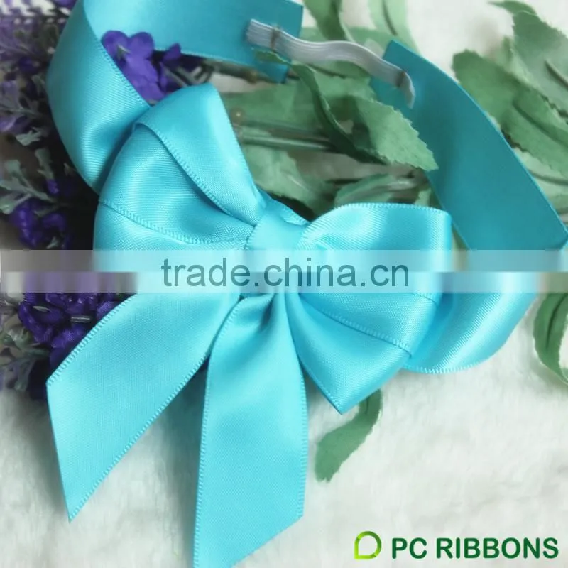 2015 hot sale ribbon bow with elastic loop/gift wrapping ribbon bows