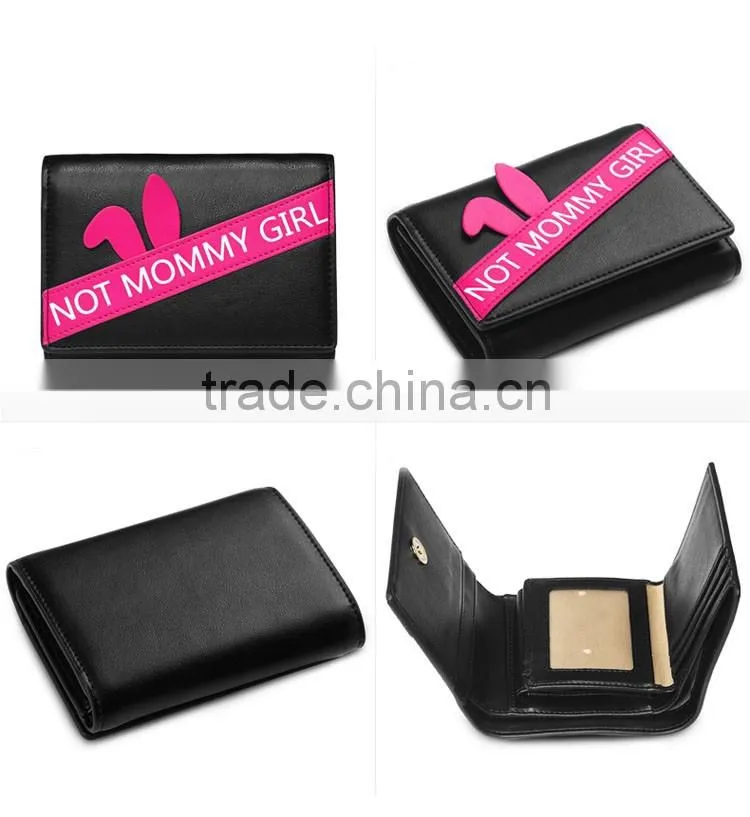 Bifold fancy rabbit wallet for young lady in multi color