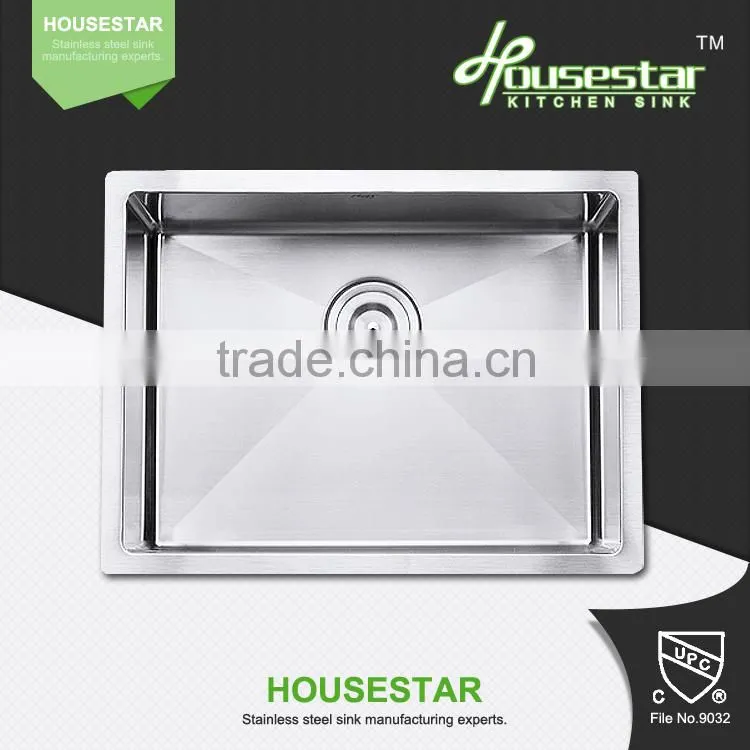 China Supplier Undermount Handmade Single Stainless Steel Kitchen Bar Sink