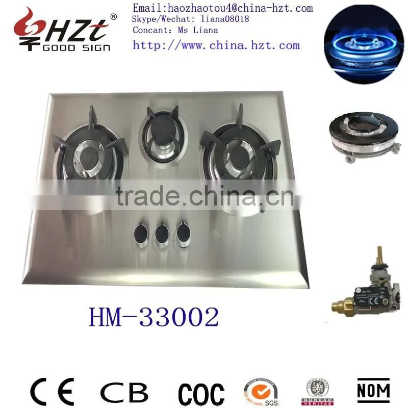 Stainless steel panel Sabafu buner 3 burners gas hob