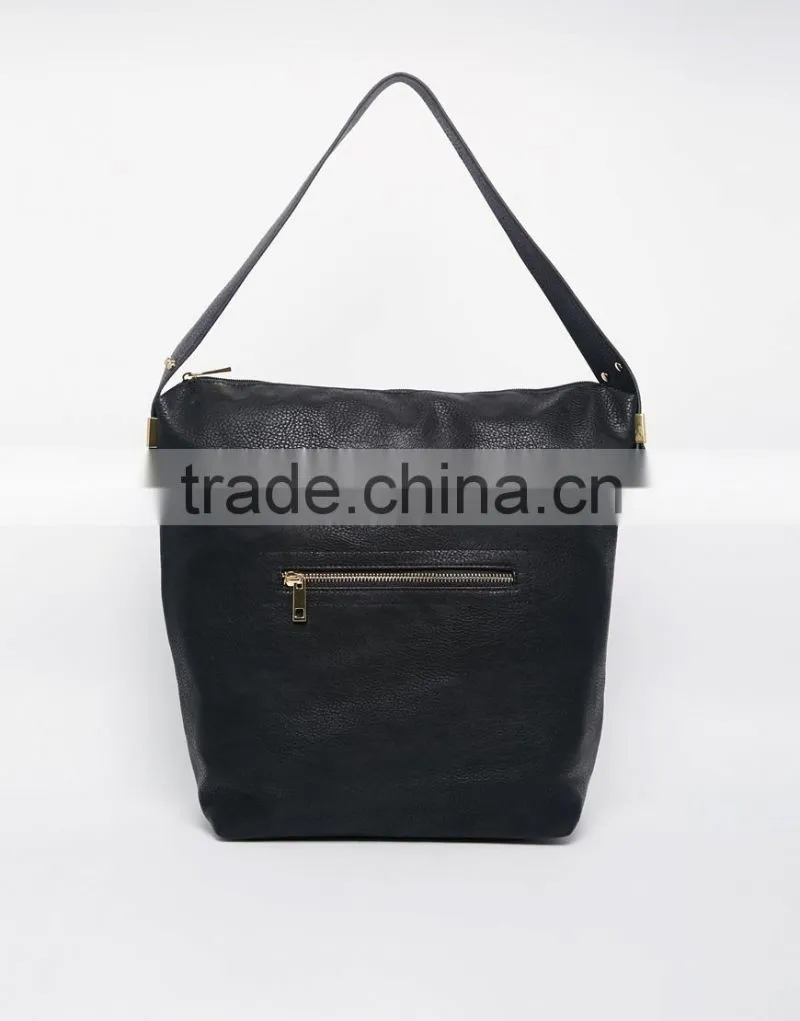 lady fashion handbag Zip Front Slouch Shoulder Bag