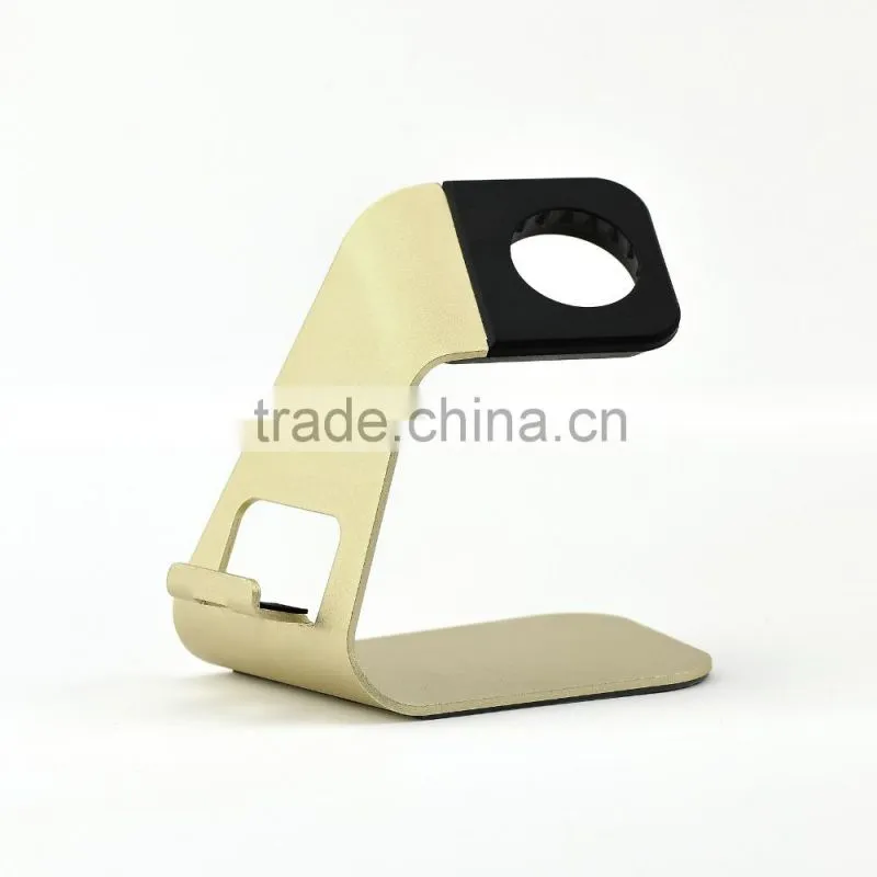 DuoStand Aluminum Charge Station Stand for Apple Watch & iPhone, Gold New