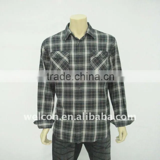 Chinese factory processing ODM OEM 100% cotton casual long sleeve popular check men's shirt