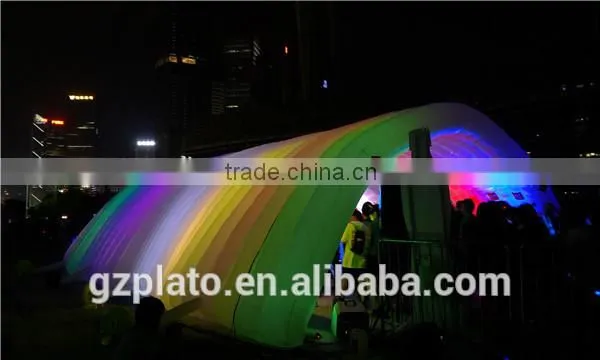 Color changing led inflatable tunnel tent inflatable canvas tent
