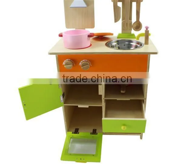 Wooden chinese toys kitchen play set for kid,wood kitchen toy