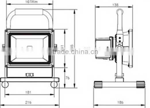 Convenient rechargeable 20 watt led flood light, waterproof flood lighting, portable flood light